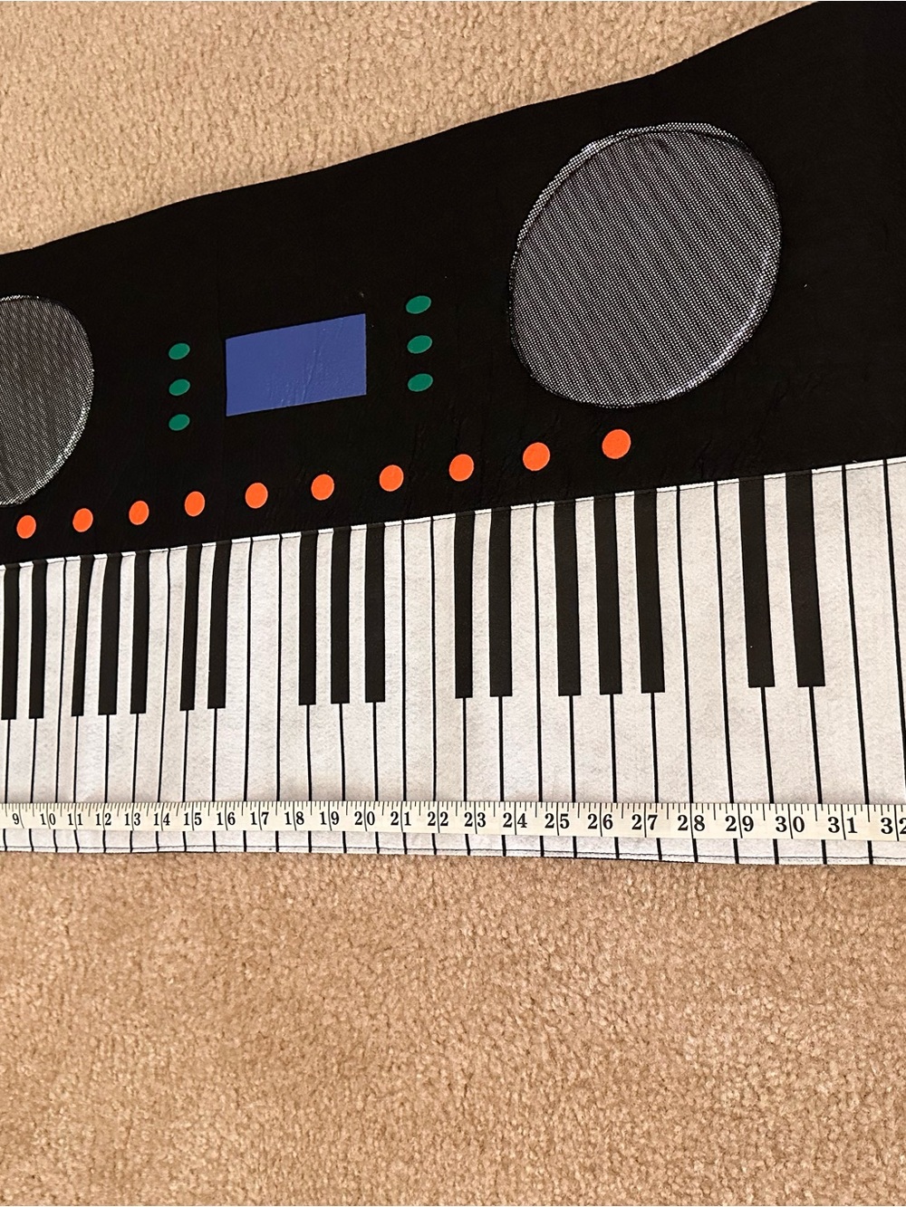 Costume Roll-Up Piano Keyboard - Black/White